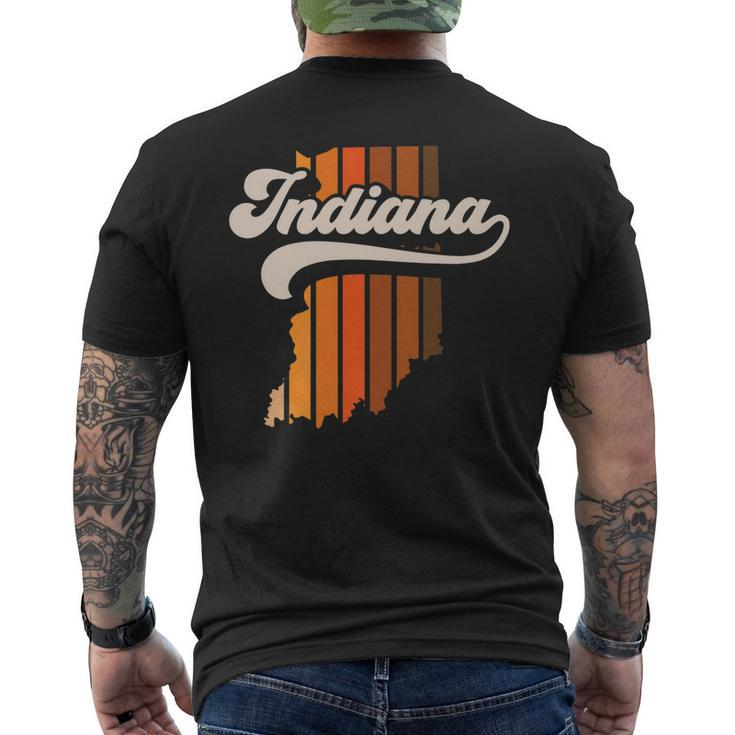 Indiana Vintage Retro 70S Style Stripe State Silhouette Men's Back Print T-shirt