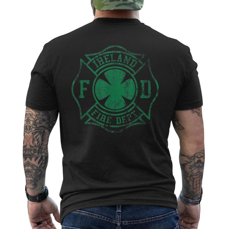 Irish Fire Fighter Maltese Cross Ireland Department Men's T-shirt Back Print