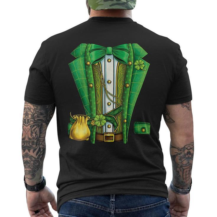 Irish Leprechaun Costume Suit Tuxedo St Patricks Day Men's Back Print T-shirt