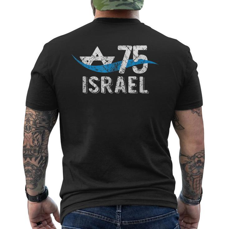 Israel 75Th Anniversary 2023 Jewish State Israeli Flag Men's Back Print T-shirt