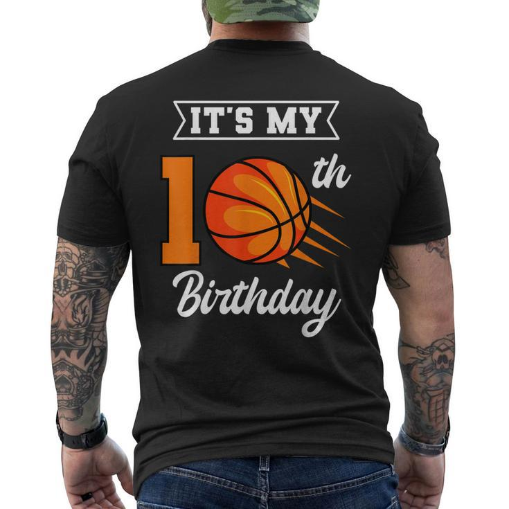 Its My 10Th Birthday Basketball Bday Party Celebration 10Th Men's Back Print T-shirt