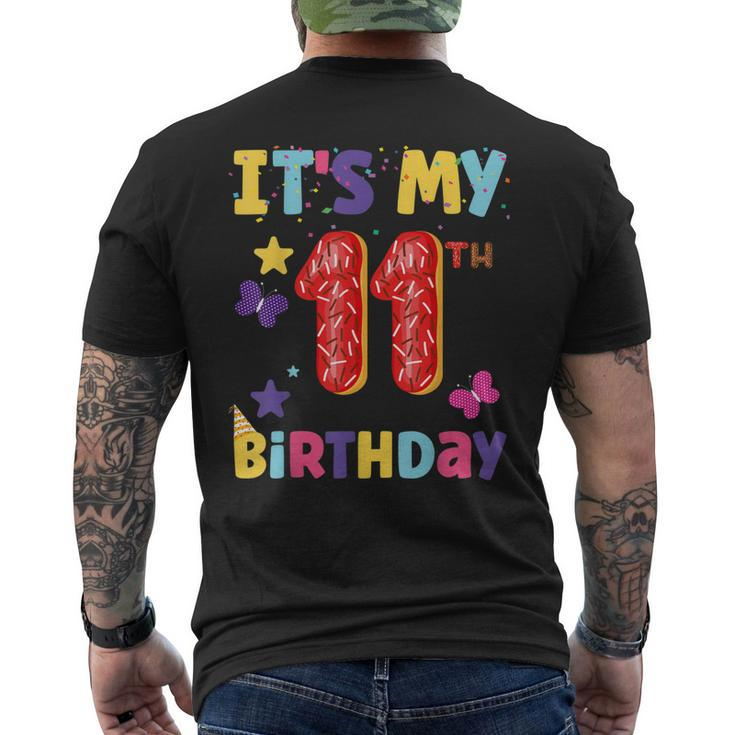 Its My 11Th Birthday Sweet Dunat Girls 11 Year Old Men's Back Print T-shirt