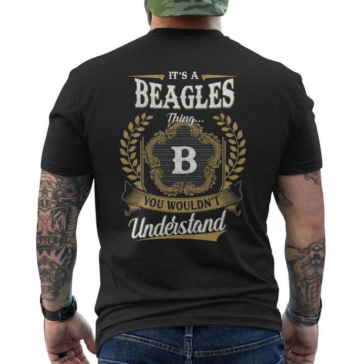 Its A Beagles Thing You Wouldnt Understand Shirt Beagles Family Crest Coat Of Arm Mens Back Print T-shirt