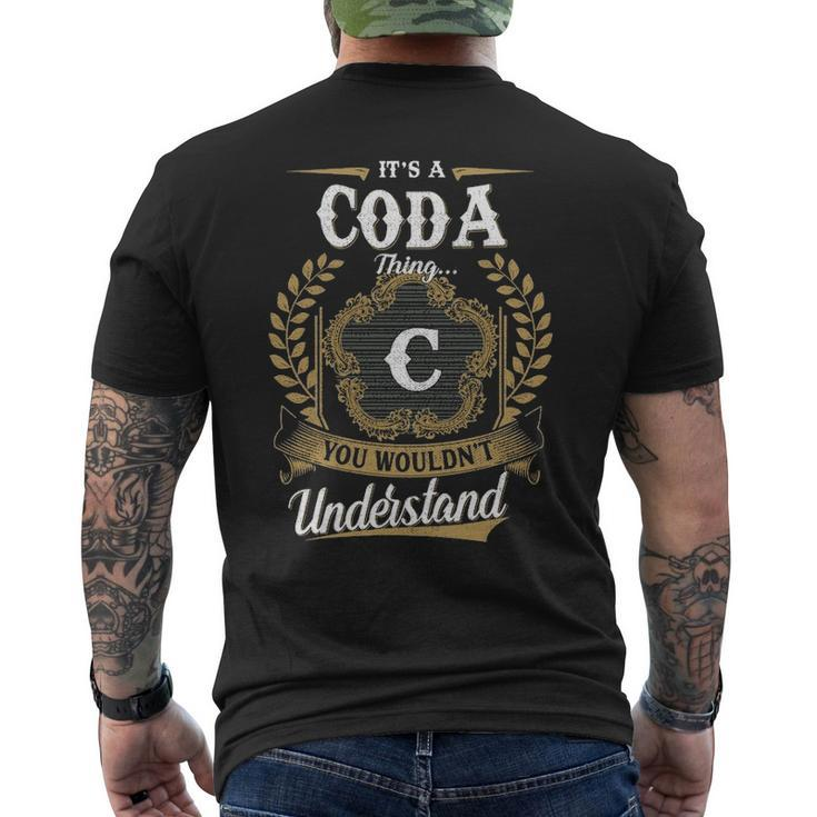Its A Coda Thing You Wouldnt Understand Shirt Coda Family Crest Coat Of Arm Mens Back Print T-shirt