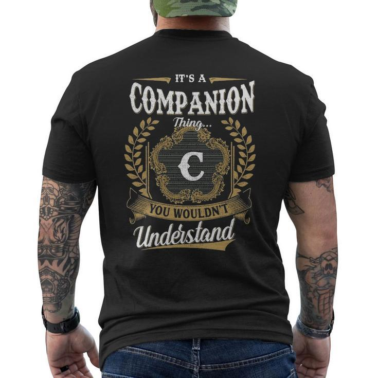 Its A Companion Thing You Wouldnt Understand Shirt Companion Family Crest Coat Of Arm Mens Back Print T-shirt