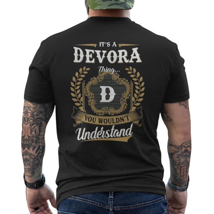 Its A Devora Thing You Wouldnt Understand Shirt Devora Family Crest Coat Of Arm Mens Back Print T-shirt