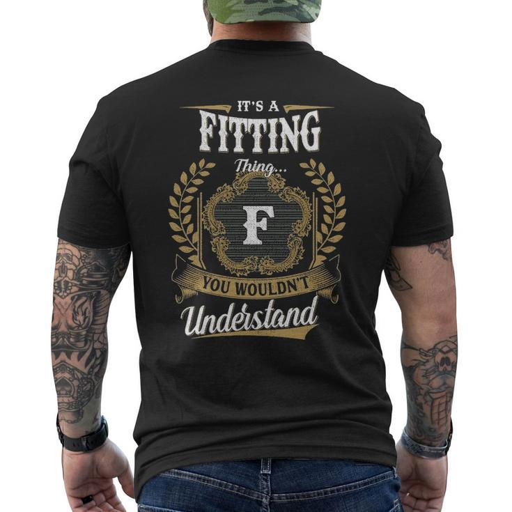Its A Fitting Thing You Wouldnt Understand Shirt Fitting Family Crest Coat Of Arm Mens Back Print T-shirt
