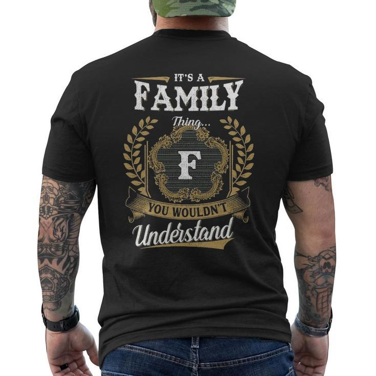 Its A Family Thing You Wouldnt Understand Personalized Last Name Family Family Crest Coat Of Arm Men's T-shirt Back Print