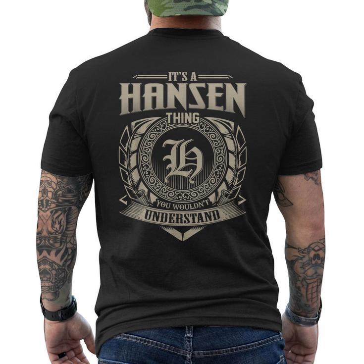 Its A Hansen Thing You Wouldnt Understand Name Vintage Men's T-shirt Back Print