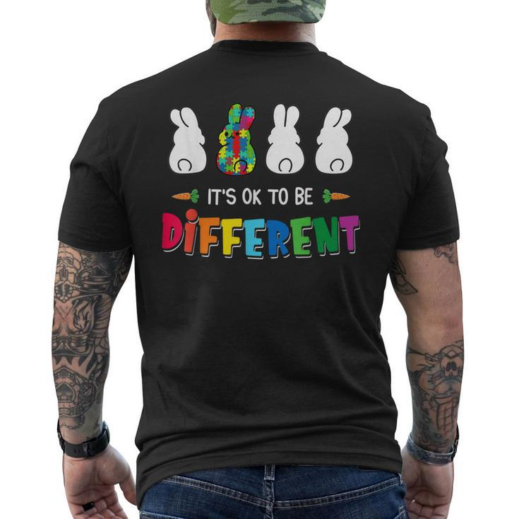 Its Ok To Be Different Bunny Rabbit Autism Awareness Outfit Men's Back Print T-shirt
