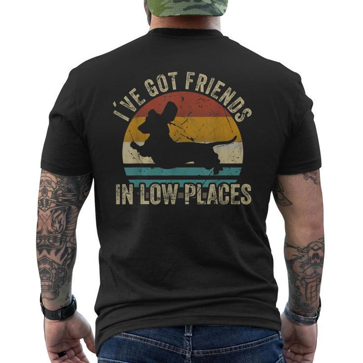 Ive Got Friends In Low Places Dachshund Wiener Dog Men's Back Print T-shirt