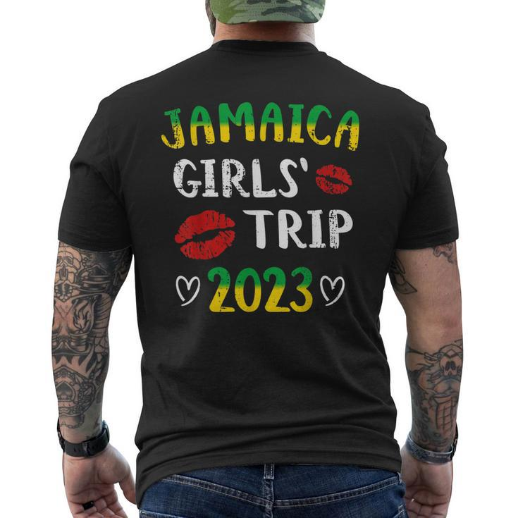 Jamaica 2023 Girls Trip With Jamaican Flag And Kiss Men's Back Print T-shirt