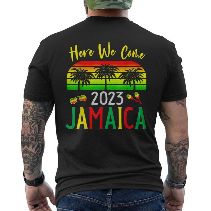 Jamaica 2023 Here We Come Matching Family Vacation Trip Men's Back Print T-shirt