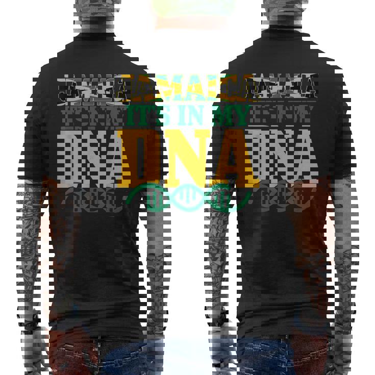 Jamaica Its In My Dna Jamaican Flag Pride Men's Back Print T-shirt