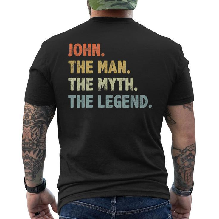 John The Man Myth Legend Father’S Day For Papa Grandpa Men's Back Print T-shirt