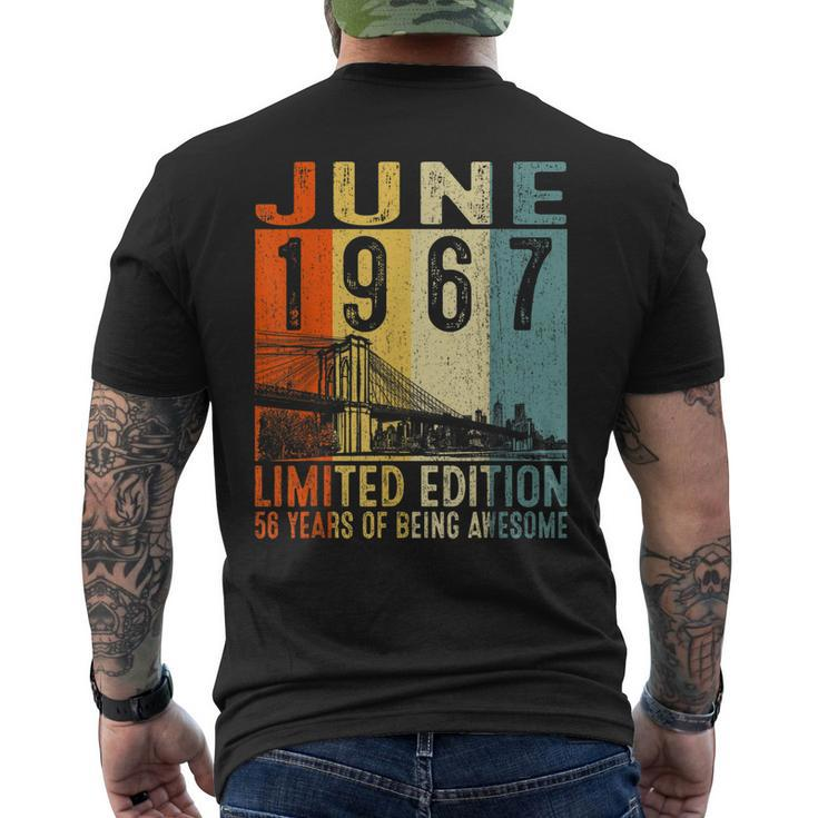 June 1967 Limited Edition 56 Years Of Being Awesome  Mens Back Print T-shirt