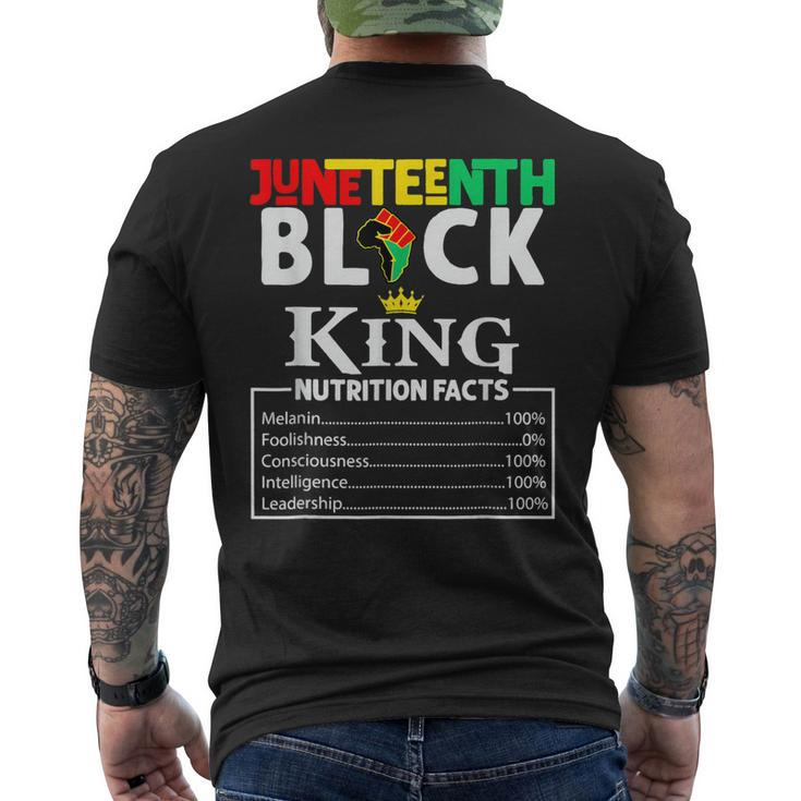 Junenth Men Black King Nutritional Facts Freedom Day Men's Back Print T-shirt