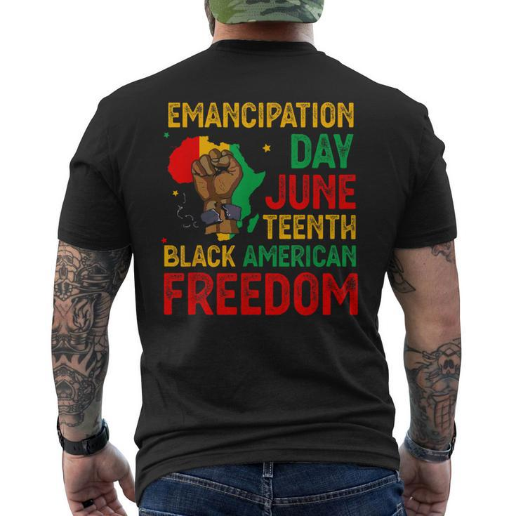 Junenth Emancipation Day Black American Freedom Men's Back Print T-shirt
