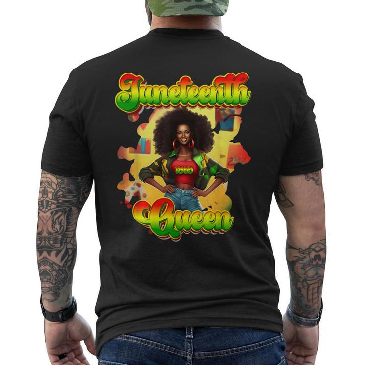 Junenth Queen Black Girl Magic Melanin Black Woman Afro Men's T-shirt Back Print