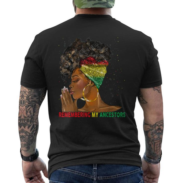 Junenth Remembering My Ancestors Black Freedom Men's Back Print T-shirt