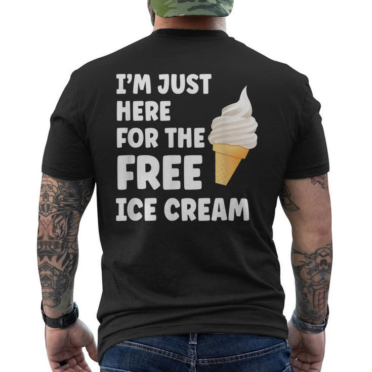 Im Just Here For The Free Ice Cream Cruise 2023 Men's T-shirt Back Print - Thegiftio