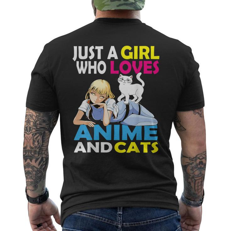 Just A Girl Who Loves Anime And Cats Anime Men's Back Print T-shirt
