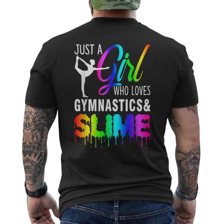 Just A Girl Who Loves Gymnastics & Slime For Girl Men's T-shirt Back Print