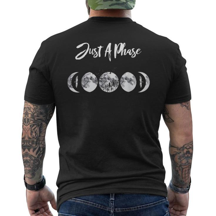 Just A Phase Moon Cycle Phases Of The Moon Astronomy Men's Back Print T-shirt