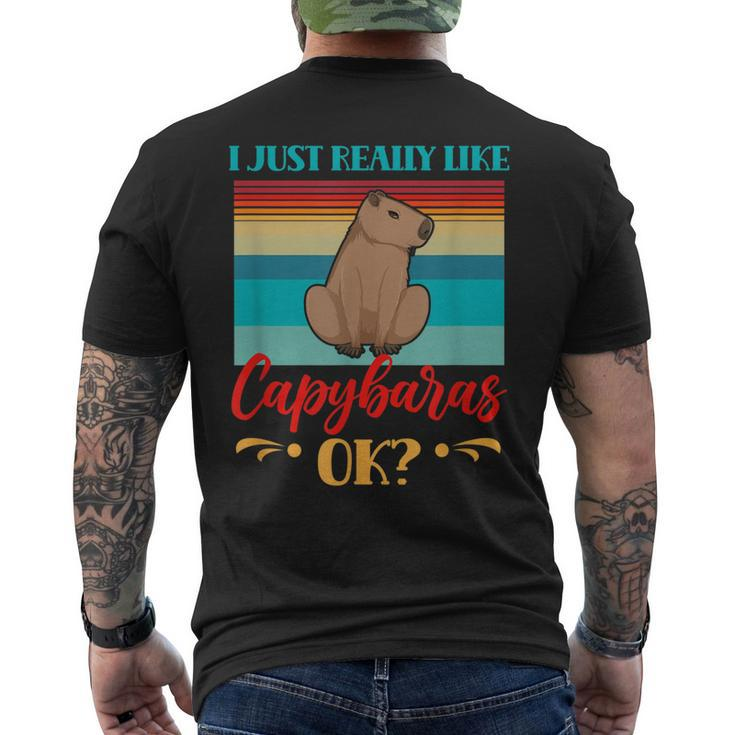 I Just Really Like Capybaras Ok Capybara Rodent Animal Men's Back Print T-shirt