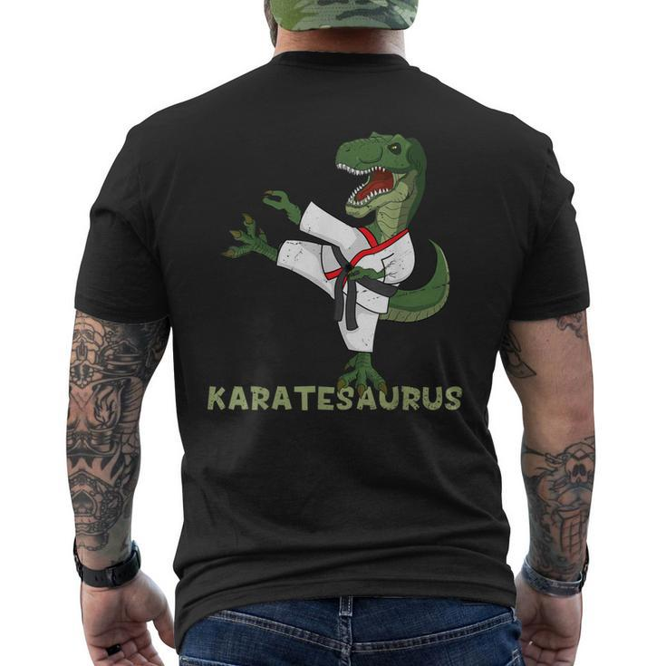 Karate Dinosaur Karatesaurus T-Rex Graphic Karatist Men's Back Print T-shirt