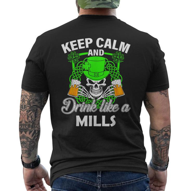 Keep Calm And Drink Like A Mills St Patricks Day Lucky Men's T-shirt Back Print