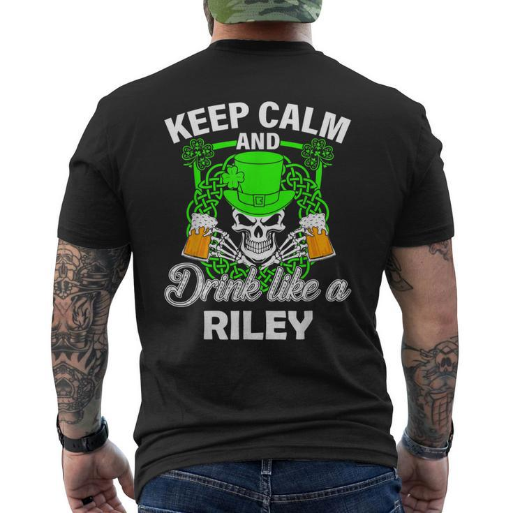 Keep Calm And Drink Like A Riley St Patricks Day Lucky Men's T-shirt Back Print