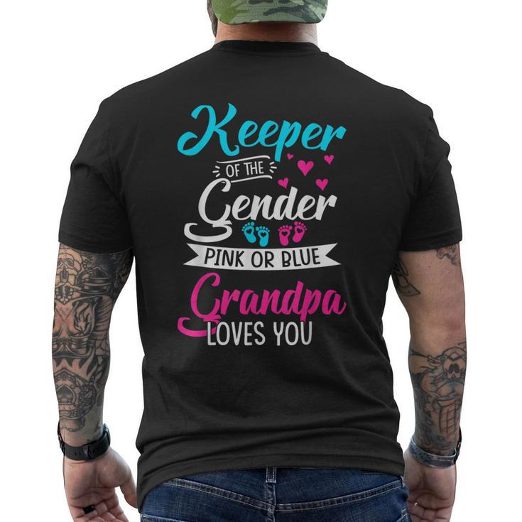 Keeper Of The Gender Grandpa Loves You Baby Announcement Men's Back Print T-shirt