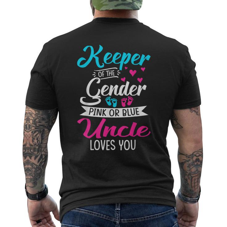 Keeper Of The Gender Uncle Loves You Baby Announcement Men's Back Print T-shirt