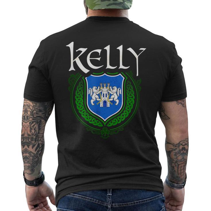 Kelly Surname Irish Last Name Kelly Family Crest Men's Back Print T-shirt