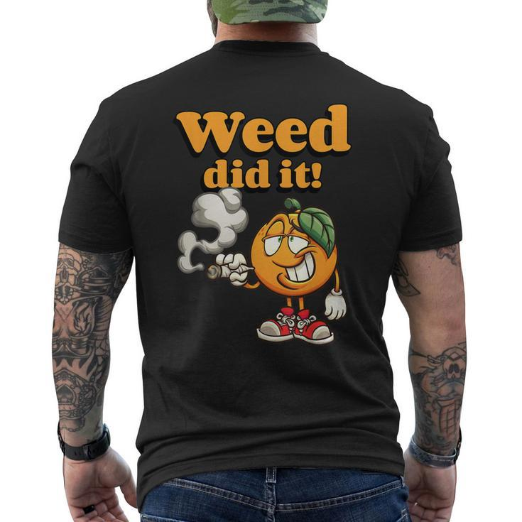 Mens Kiffen Grass Hashish Rabbit 420 Bong Fun Weed Joint Men's Back Print T-shirt