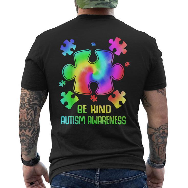 Be Kind Puzzle Tie Dye Autism Awareness Toddler Kids Men's Back Print T-shirt