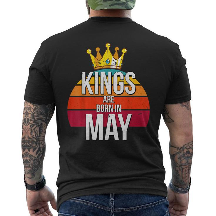 Kings Are Born In May T Men Birthday Vintage Men's Back Print T-shirt