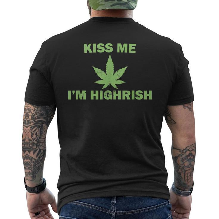 Kiss Me Im Highrish St Patricks Day Men's Back Print T-shirt