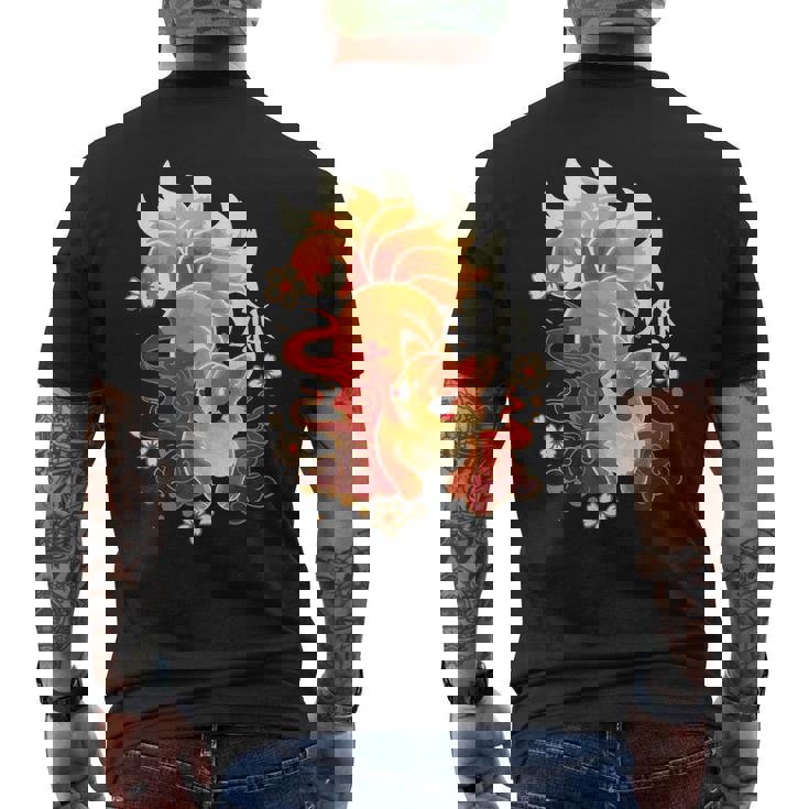 Kitsune Fox Animal Cute Japanese Anime Kawaii Fox Men's Back Print T-shirt