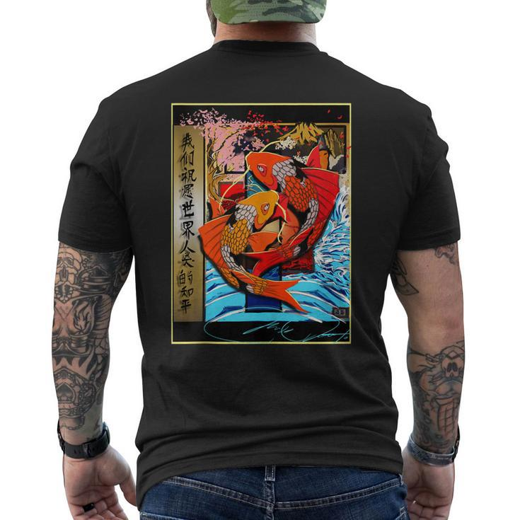 Koi Fish By Micah_Moto Men's Back Print T-shirt