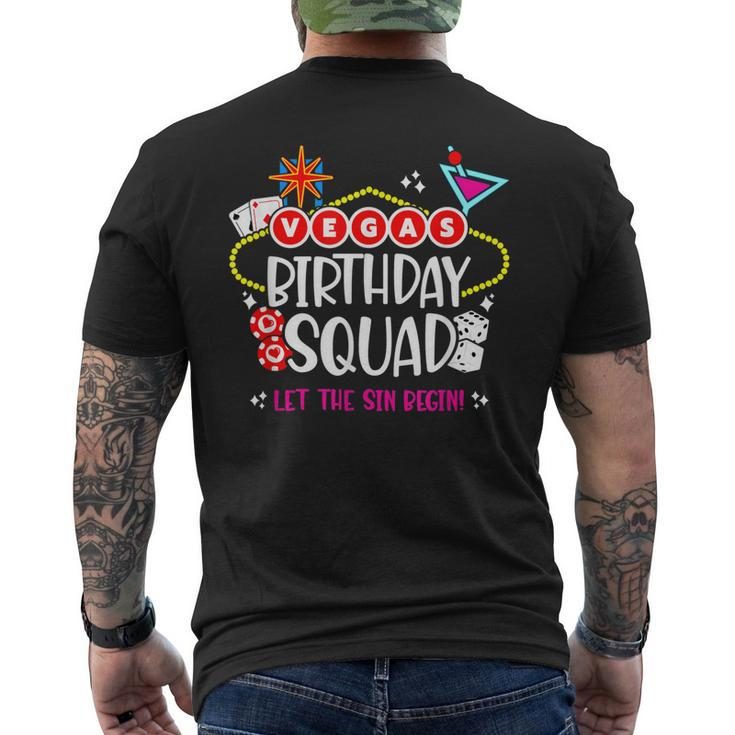 Las Vegas Birthday Vegas Girls Trip Vegas Birthday Squad Men's Back Print T-shirt