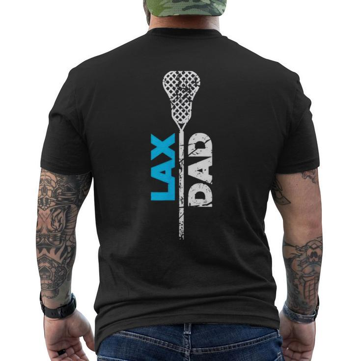 Lax Dad Lacrosse Blue Men's Back Print T-shirt