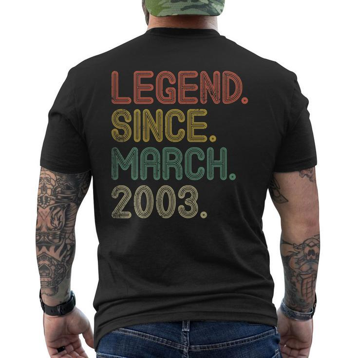 Legend Since March 2003 17Th Birthday Tee 17 Years Old Men's Back Print T-shirt