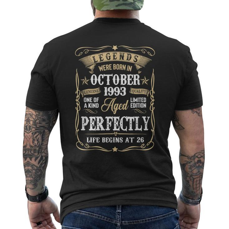 Legends Were Born In October 1993 26Th Birthday Men's Back Print T-shirt