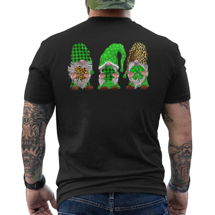 Leprechaun Irish Gnomes Leopard Plaid St Patricks Day Men's Back Print T-shirt