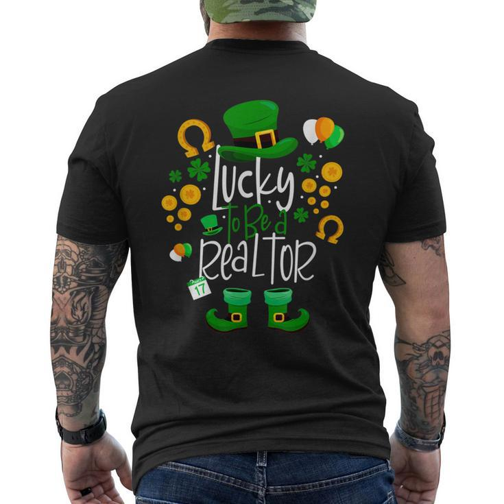 Leprechaun Realtor Lucky To Be A Realtor St Patricks Day Men's T-shirt Back Print