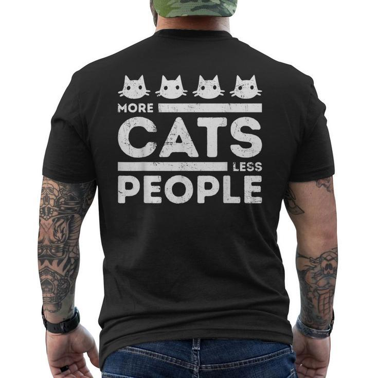 Less People More Cats Kitten Lover Pride Men's T-shirt Back Print