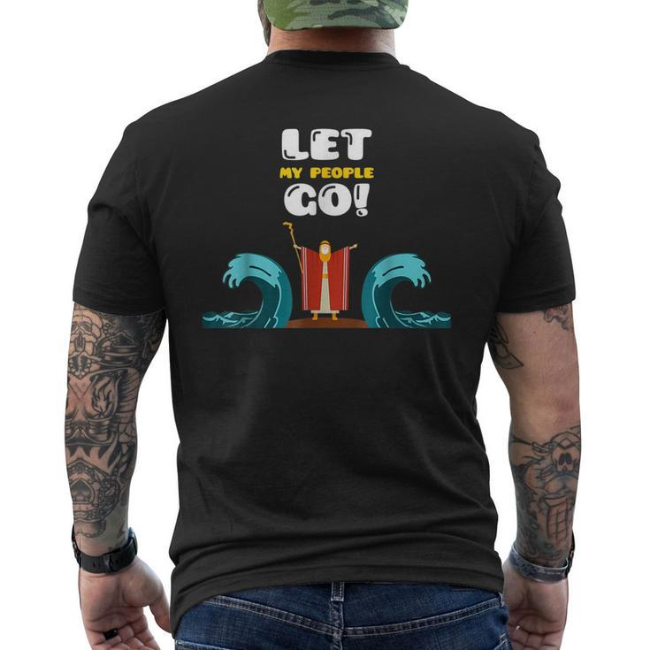 Let My People Go The Red Sea Jewish Passover Holiday Men's Back Print T-shirt