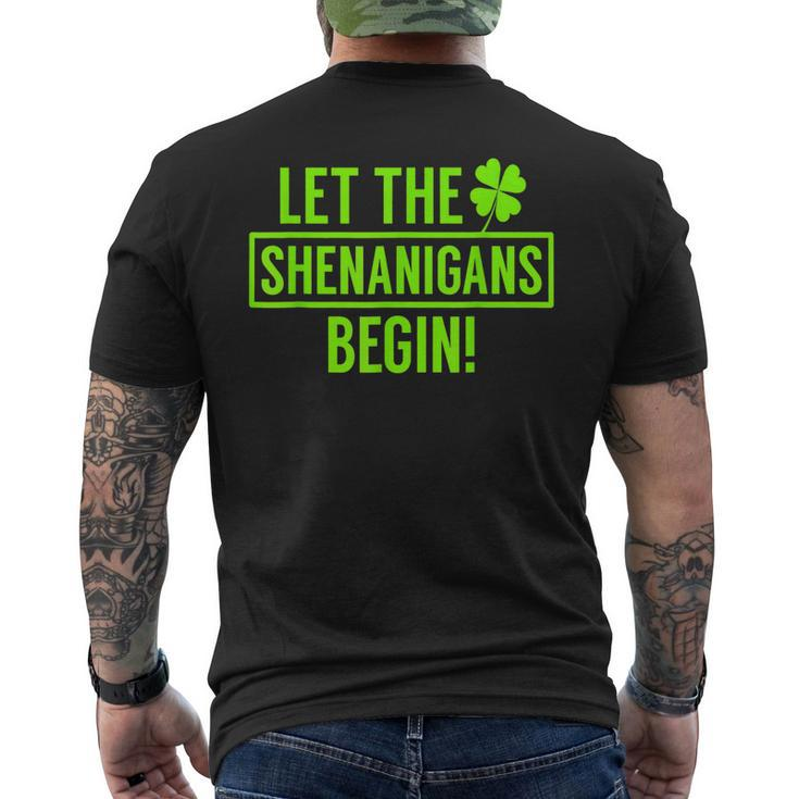 Let The Shenanigans Begin St Patricks Day St Paddys Men's T-shirt Back Print